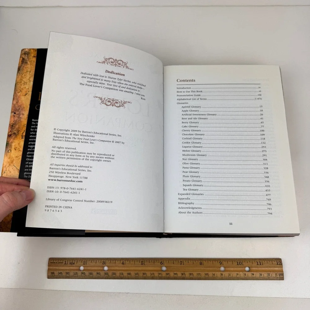 2009 Hardcover The Deluxe Food Lover's Companion‎ Technique Cooking Gold Accents